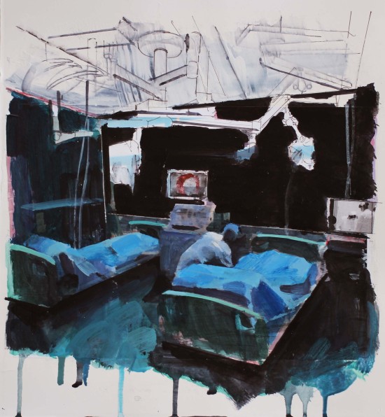 medical art - painting - hospital scene