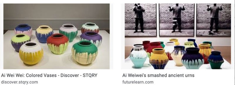 Ai Weiwei colored vases
