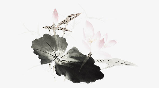 ink wash painting flower